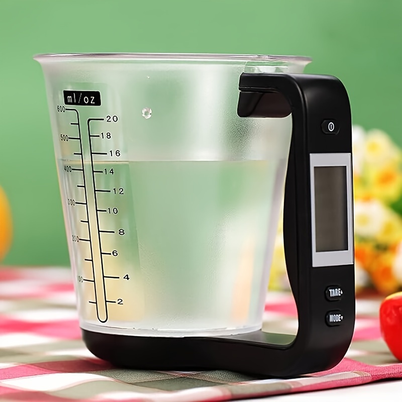 versatile   scale with measuring cup lcd display leak proof design for food beverages 1000g 1g range battery included details 3