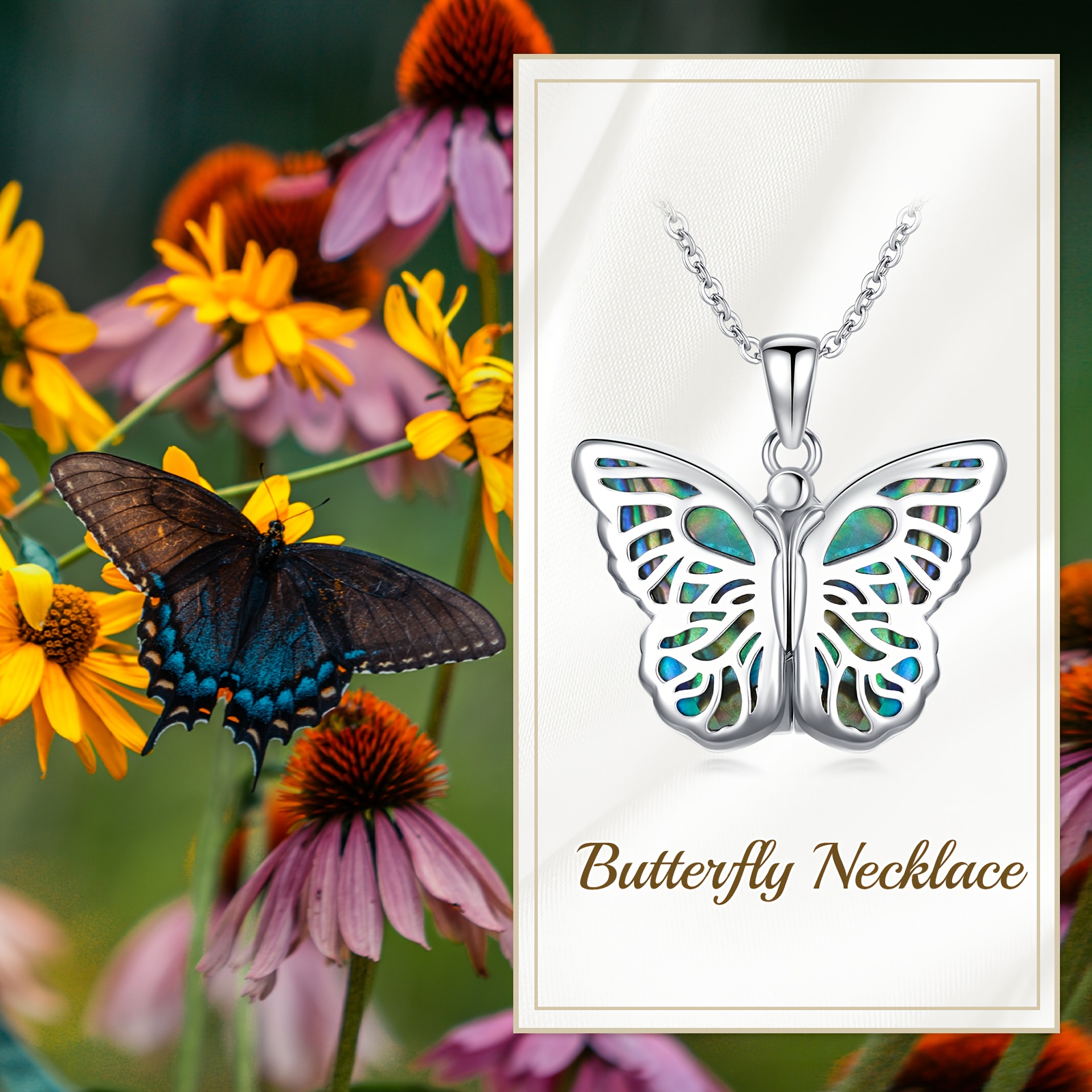 Women's 925 Sterling Silver Butterfly Locket Necklace