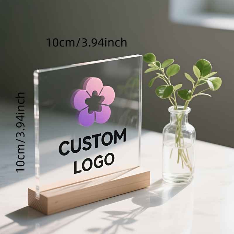 TEMU 2d Flat, Acrylic Photo-logo-name-picture Printed For Couples, Family, , Pets, Scenery. Suitable For Placement In Bedrooms, Living Rooms, Desks,