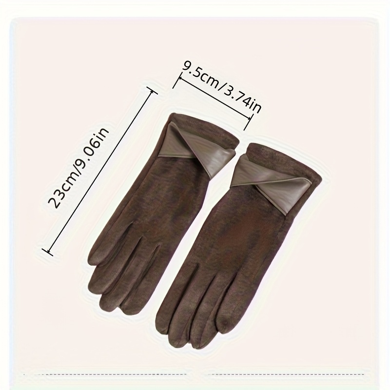 1 4 pair womens thermal insulated winter gloves elegant brown with beige grey soft warm lining   strap closure reinforced palm wrist protection for cycling outdoor activities everyday use ideal christmas gift hand washable   fits all   casual wear cozy winter gloves for women stylish functional   cold weather ideal for riding and daily use hand washable care snow gloves heated gloves for women 3