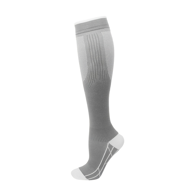 TEMU 1 Pair Graduated Compression Socks 15 Mmhg Unisex Knee High Support Stockings Moisture Wicking Comfortable Ideal For Running Nurses Pregnancy