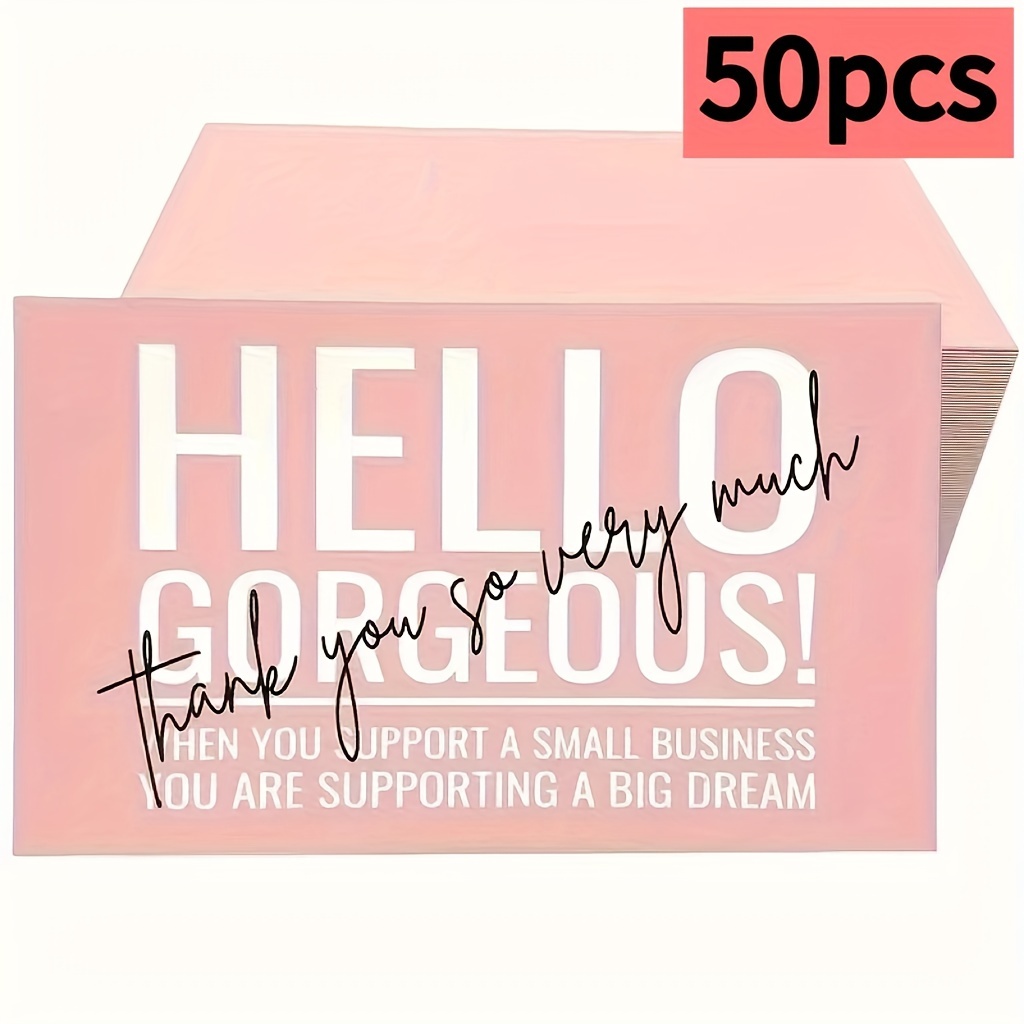 

50pcs 2x3.5" Blank Thank You Cards - Small Businesses, Birthday Gifts & Unique Greetings