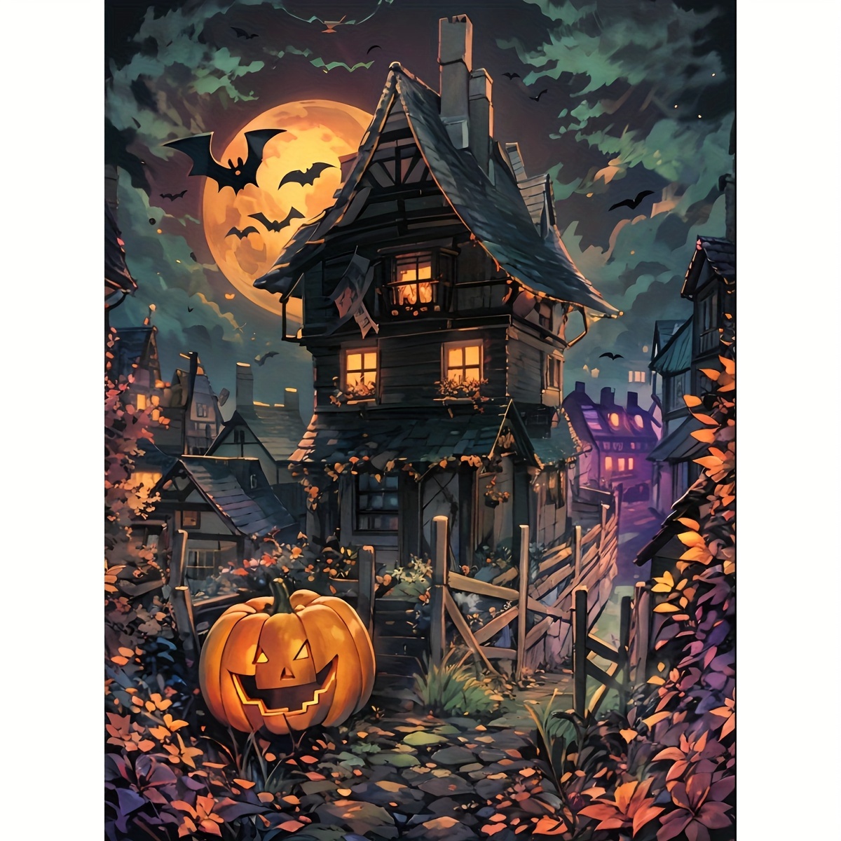 heksen huis halloween volwassenen diamantschilderij kit 5d - Temu  Netherlands, image size:1200x1200