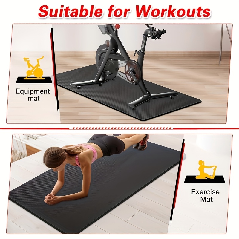 1pc Premium Anti-Slip Treadmill Mat Durable Rubber Gym Floor Protector  for Bikes, Jump Ropes Fitness Equipment, Noise-Reducing Vibration-*