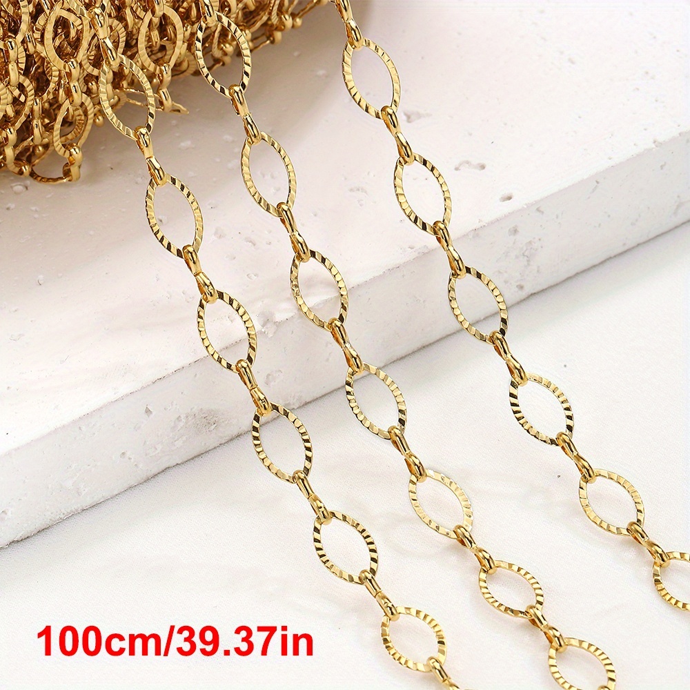 TEMU Chaîne Ovale en Acier Inoxydable 6,5mm 1m/2m pour Collier Bracelet DIY Fabrication de Bijoux