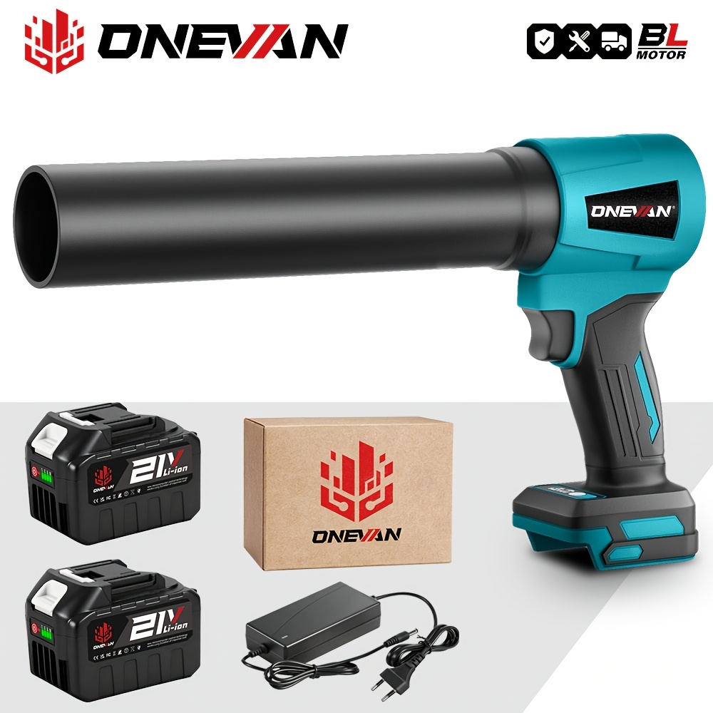 Image of Turbine Blower Set, Brushless Snow Blower, 3-speed Adjustable Long-cylinder Jet Fan Electric Dust Blower, For Blowing Leaves, Snow, Dust, Compatible With Onevan Batteries