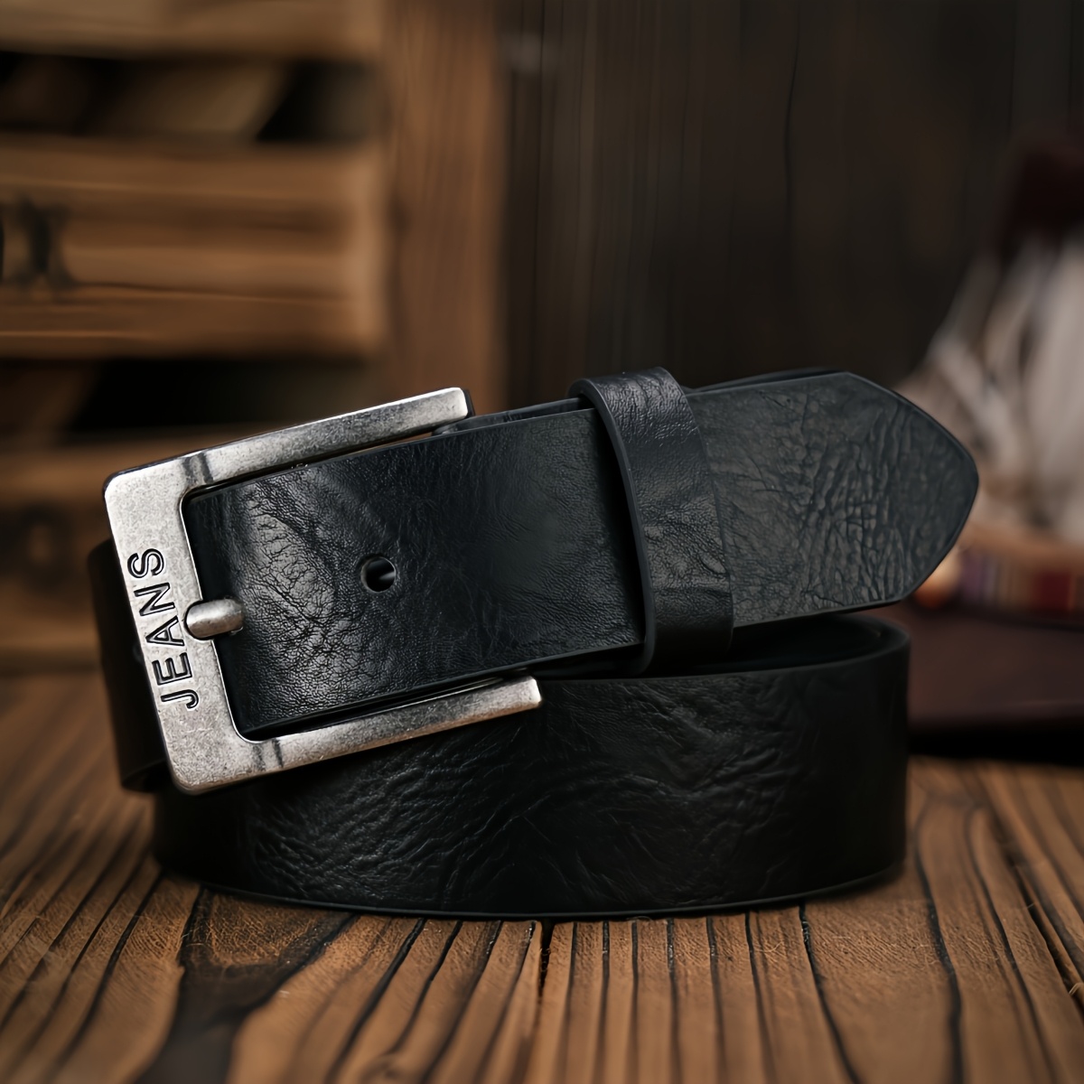 TEMU 1pc Men's Vintage Pin Belt, Suitable For Casual Daily Wear Or Office