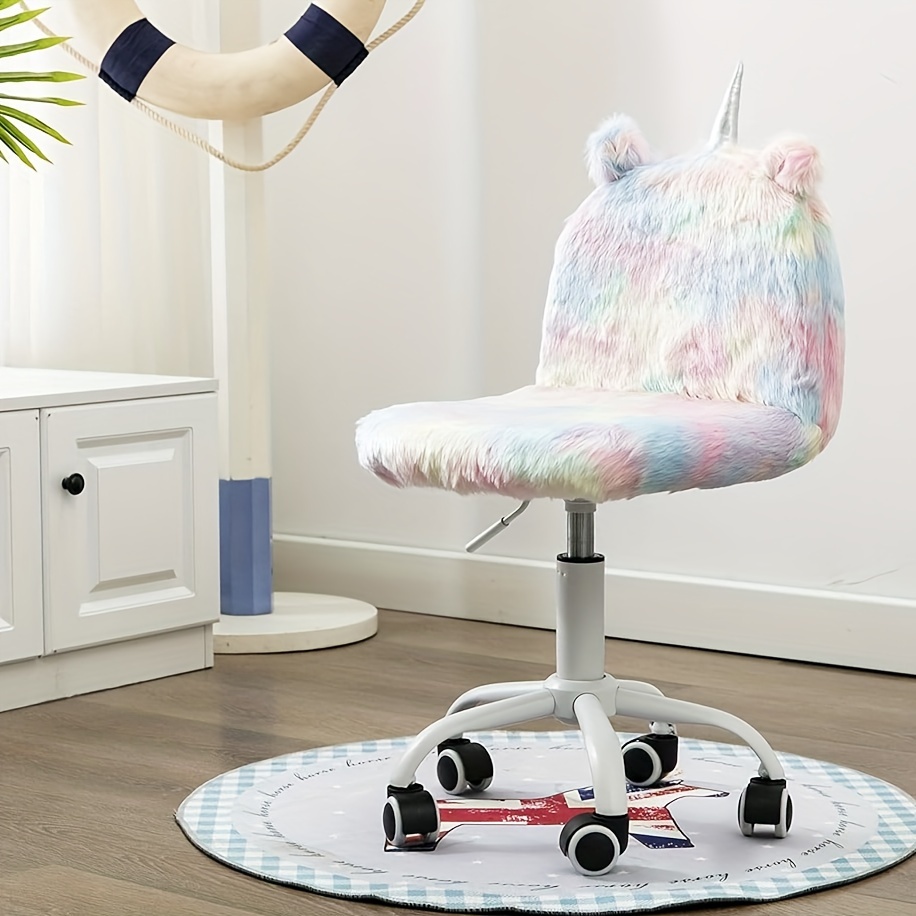 1pc a White Rotating Office Chair, a Sporty Chair, a Vibrant Chair, And an Adorable Animal-Themed Computer Chair