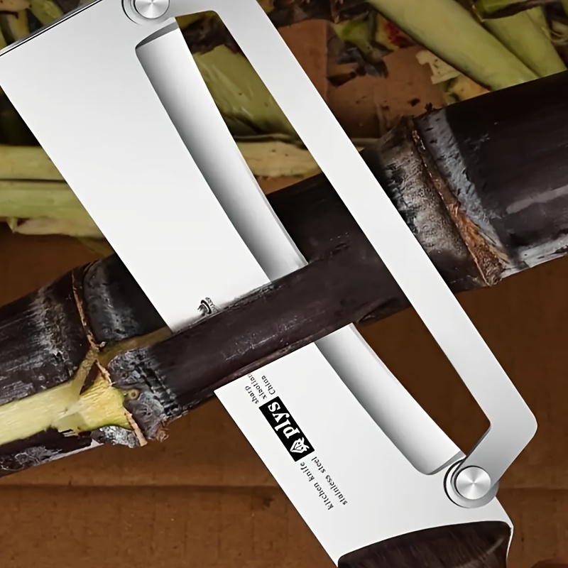 1pc Stainless Steel Paring Knife, Commercial Sugarcane Peeler, Pineapple Cutter, Kitchen Melon Light Beige Scraper - Stamped Construction Blade,Not suitable for left-hand use