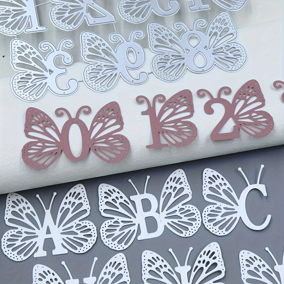 

Set Of 2pcs 5cm High Butterfly Alphabet And Number Golden Cutting Embossing Knife Mold