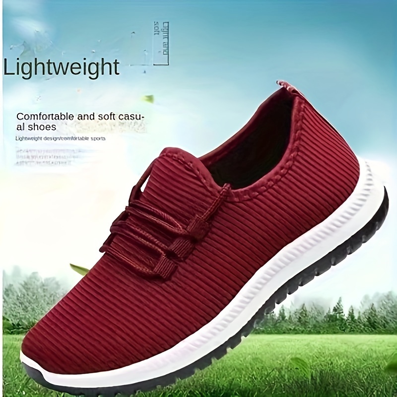 Lightweight Lace Running Sports Shoes Comfort Solid Color - Temu Canada