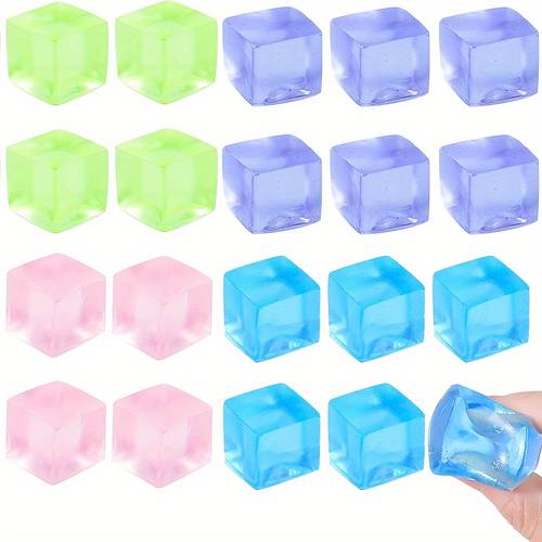 gift for her him 5 20 50 100pcs cube of ice squeeze toys stress ball toys squeeze cube ball sensory toys birthday stress ball bulk classroom prize gift for random color
