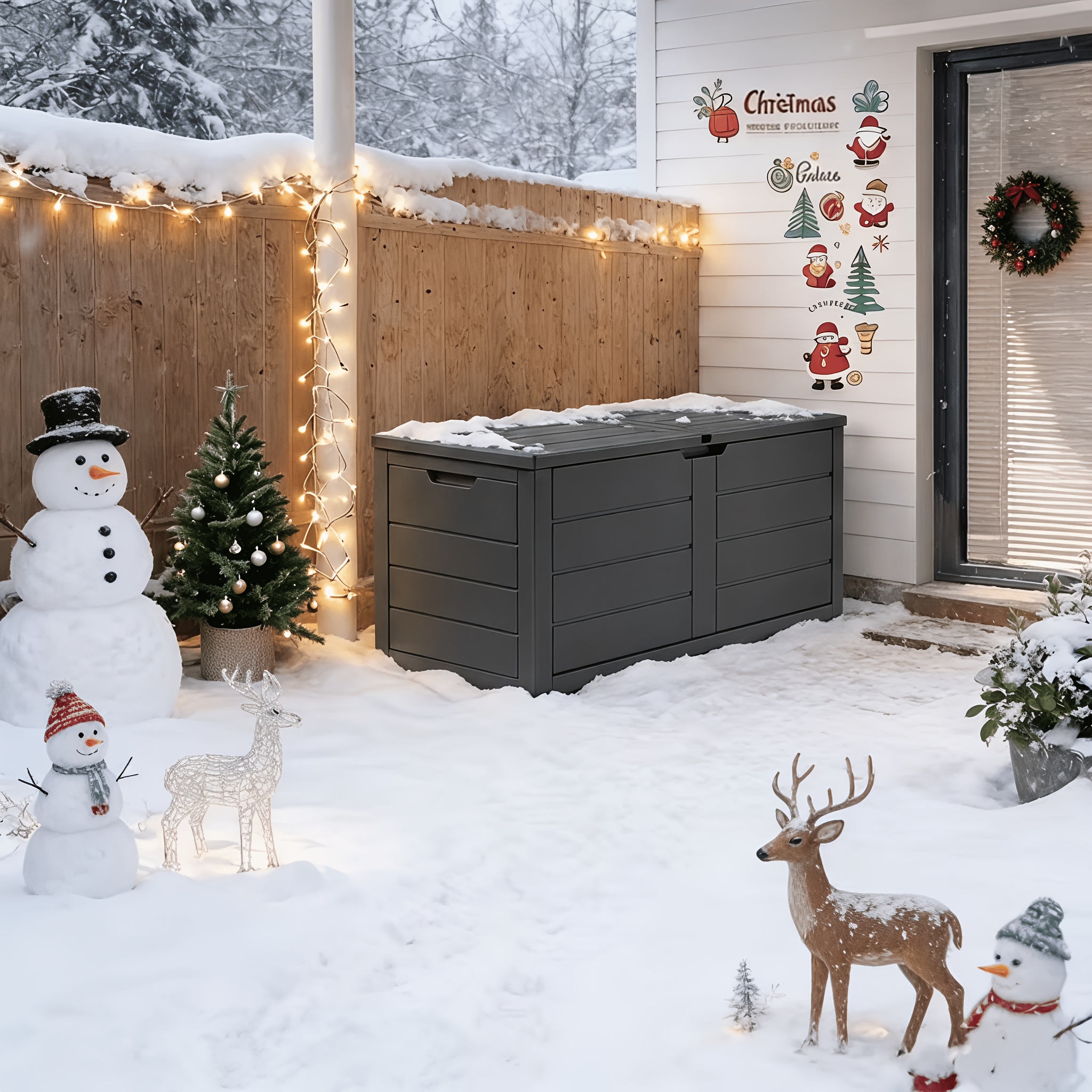 75 Gallon Resin Outdoor Storage Deck Box with Handles