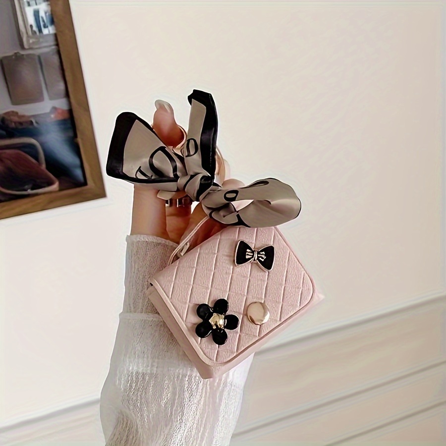

Mini Women' Compatible Protective Case, Cute Leather Case With Ribbon, Valentine's Day Gift., Jewelry Boxes