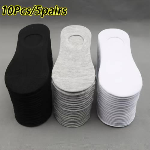 10pcs 5 pairs invisible no show socks unisex anti slip wear resistant low cut socks sweat absorbent and breathable casual socks lightweight and portable ankle socks suitable for sneakers flats in black white gray and multiple colors
