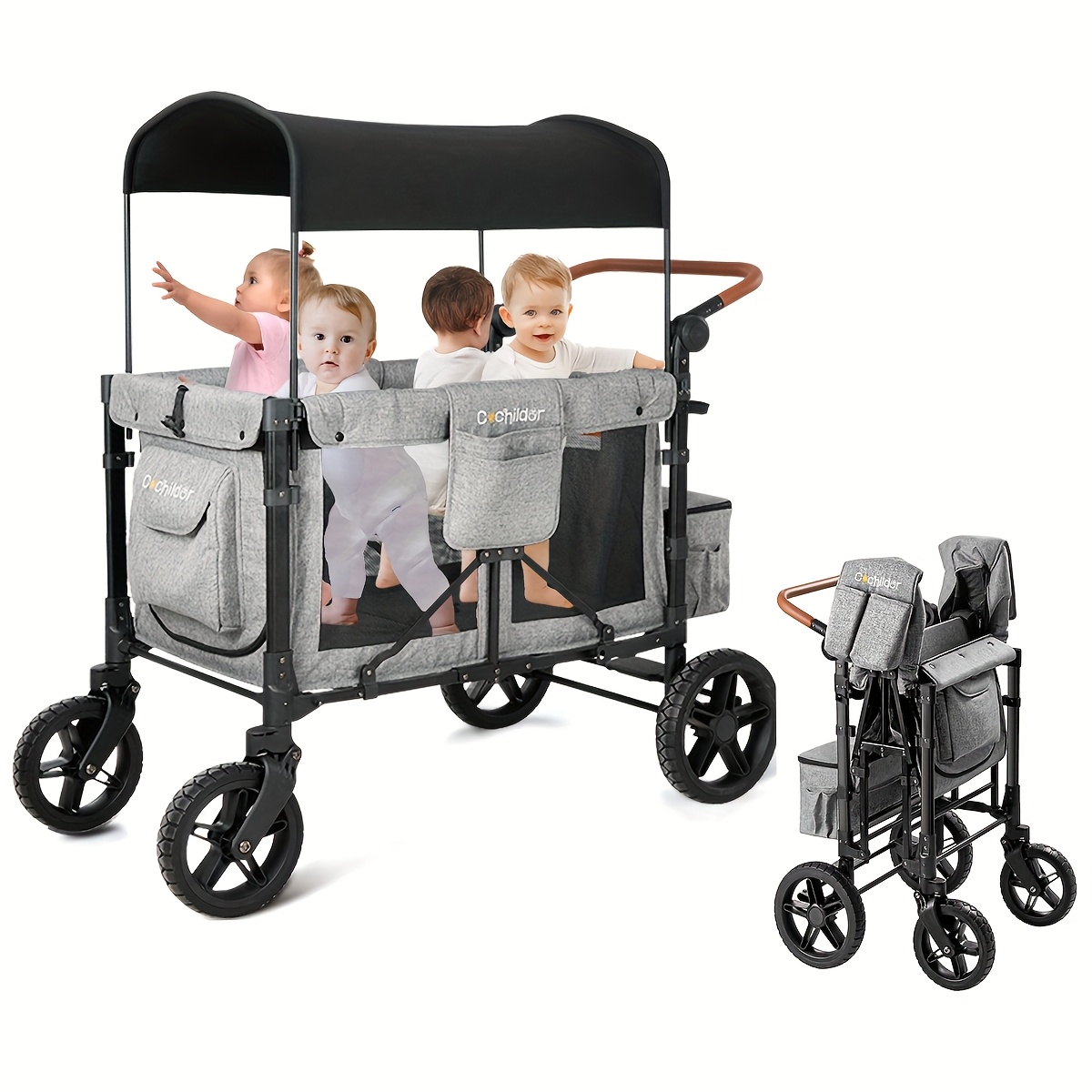 seats foldable stroller wagon featuring high Temu