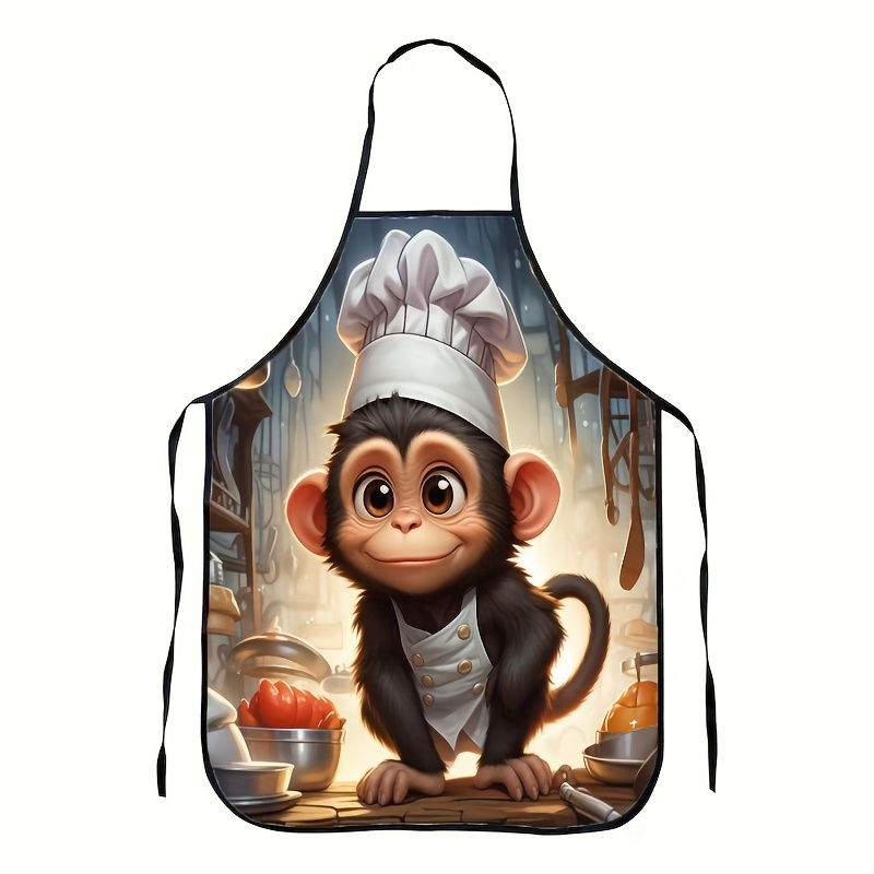 Chef Hat Cartoon Kitchen Apron, Design For Cooking & Dining