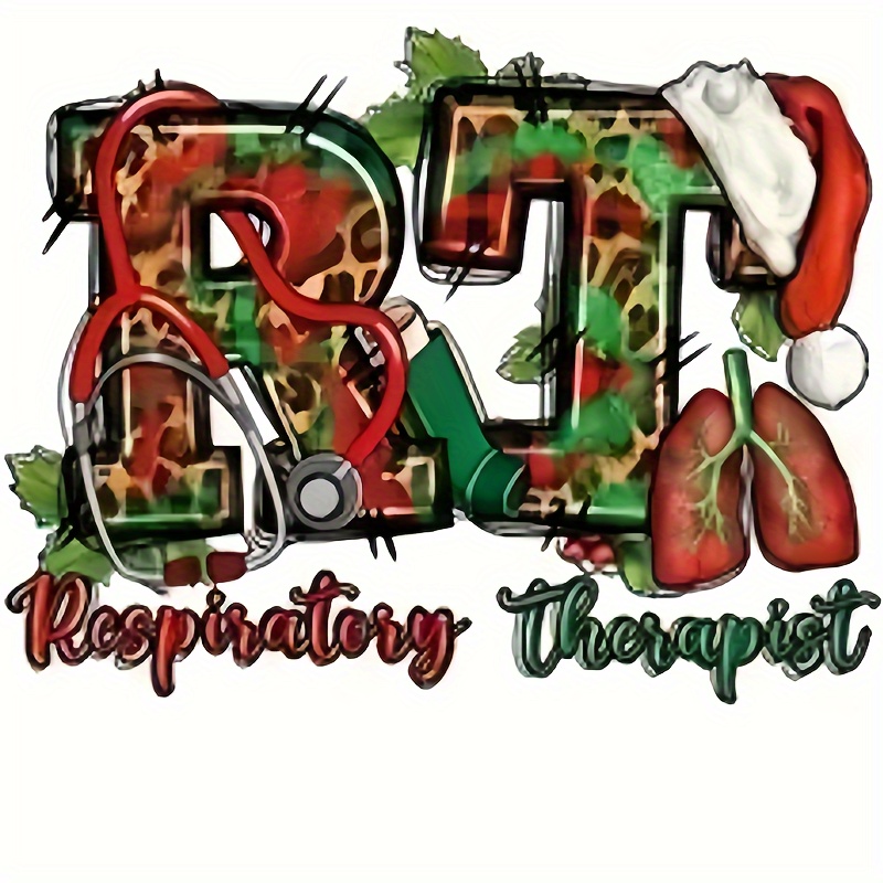 

Rustic Respiratory Therapist Iron-on Patch, Christmas Pvc Heat Transfer Decal, Diy Washable Applique For T-shirts, Jeans, Hoodies, Tote Bags, Pillows - Men's Novelty Clothing & Accessories