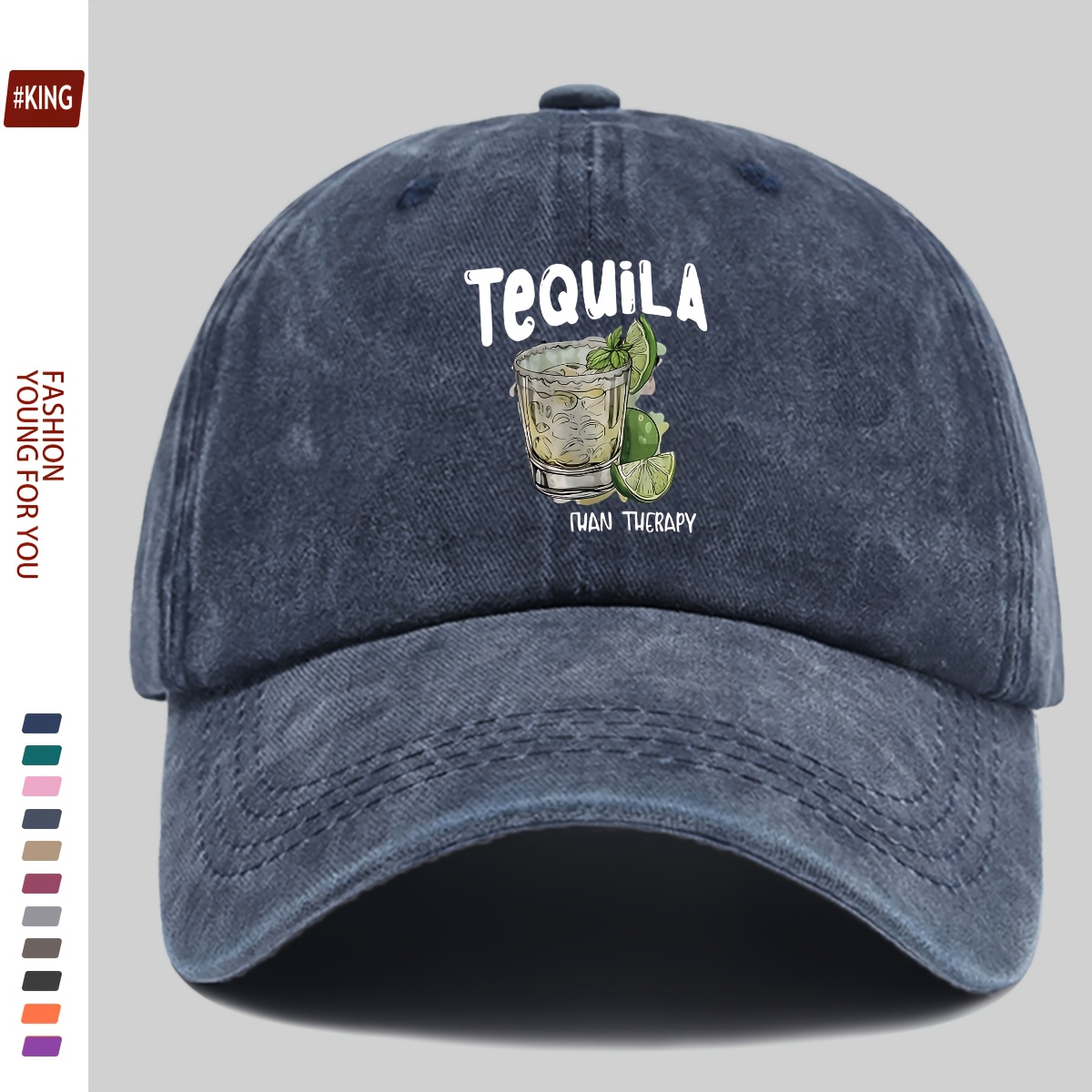 Lightweight Adjustable Baseball Cap with Tequila Cocktail Print