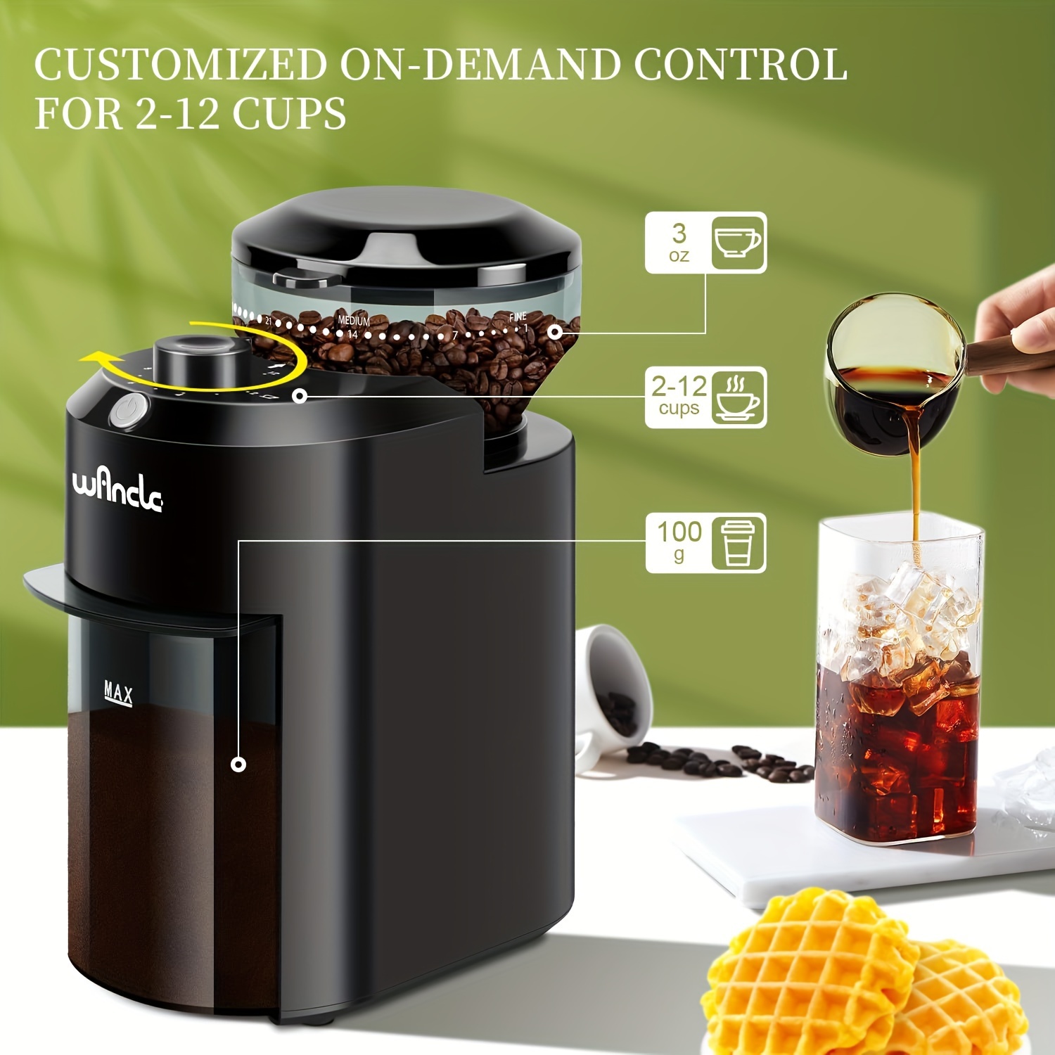 Electric Burr Coffee Grinder with 28 Grind Settings