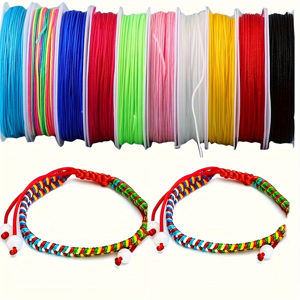 

10pcs Set - Assorted , Inelastic Thread For Diy Braided Bracelets & Necklaces