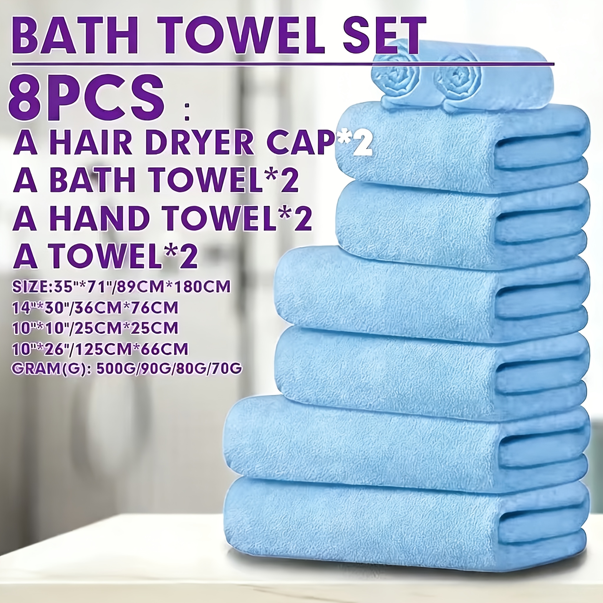 TEMU 4/8/16 Packs Premium Bath - 35" X 70" Oversized, Soft & Fluffy Towels | Extra-large Bath Sets | High- Bathroom | Absorbent & Quick-drying Shower