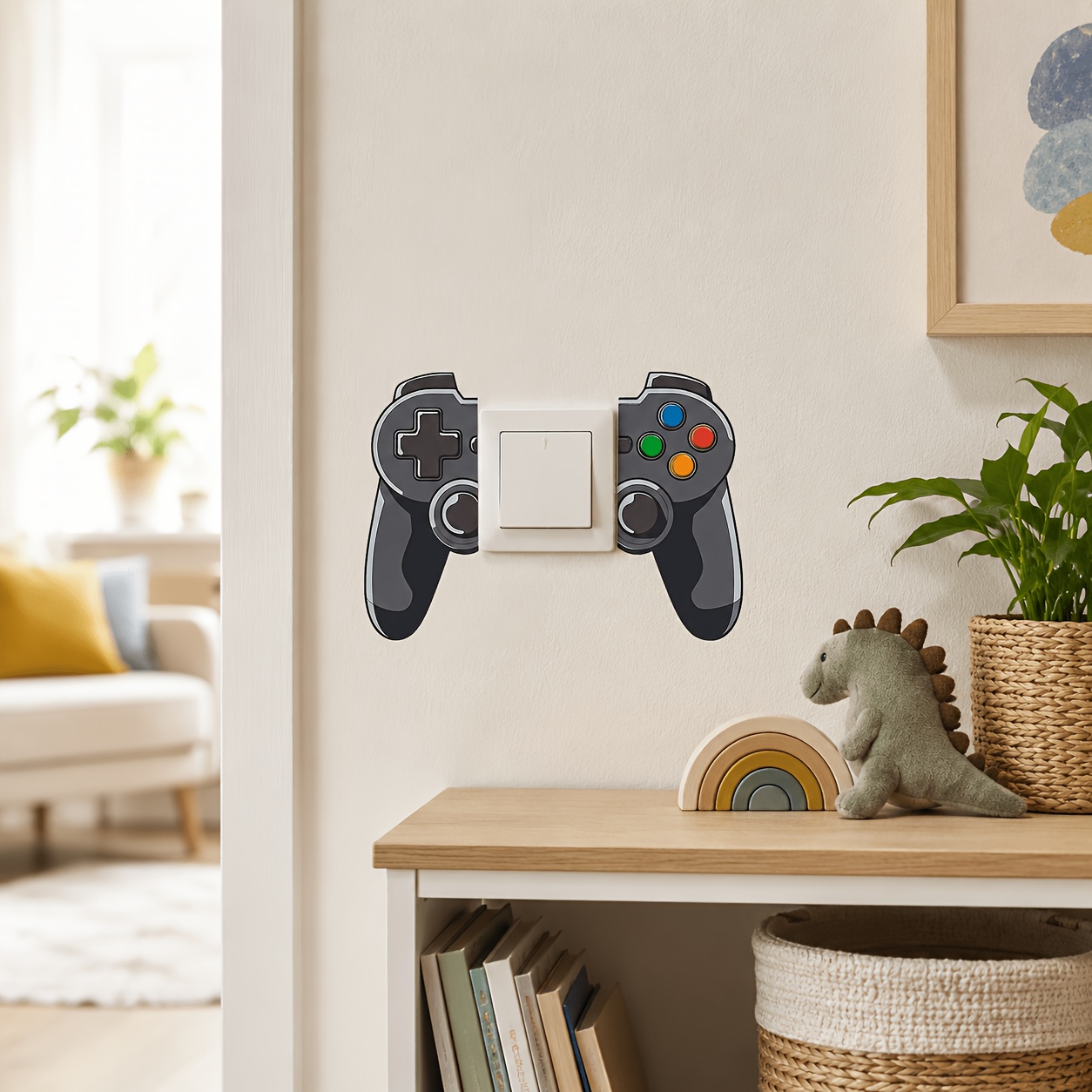 TEMU 1 , Consola de Juegos Retro, Diseño de Estilo Moderno, Sticker para Switch, Adecuado para , Dormitorio, Habitación de Estudio, Estética del