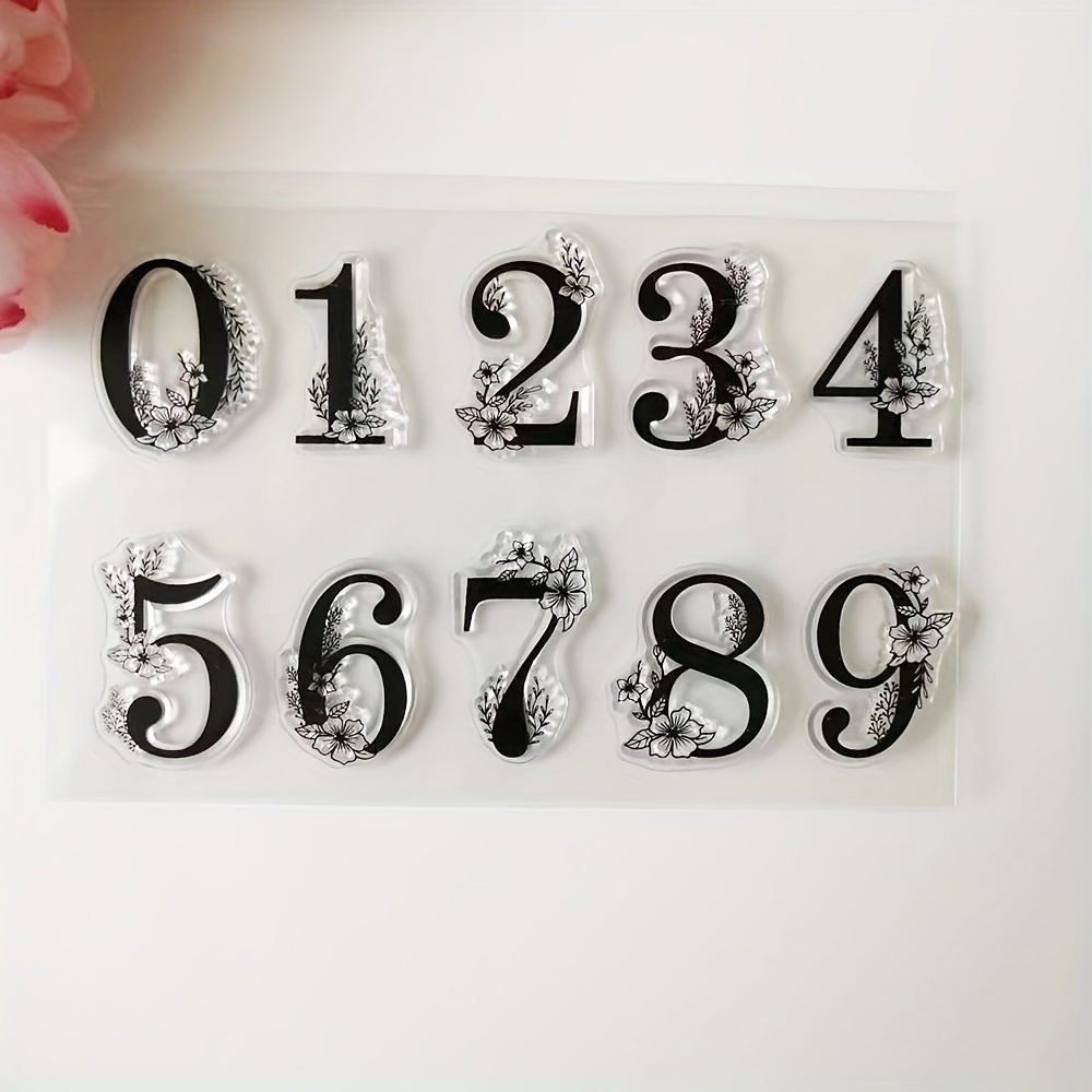 

Diy Clear Rubber Stamp Set With Numbers 0-9 For Scrapbooking, Card Making, And Crafts