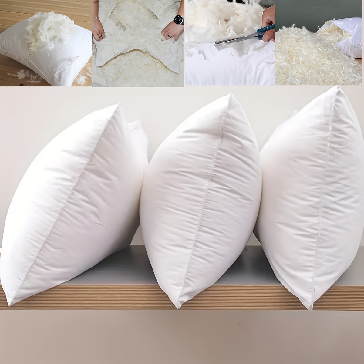 1pc Down Feather Pillow Inserts Soft And Supportive Bed Pillows For And Deep Sleep Hypoallergenic Fabric Cover 53.34cm 50.8cm 45.72cm 35.56 53.34cm