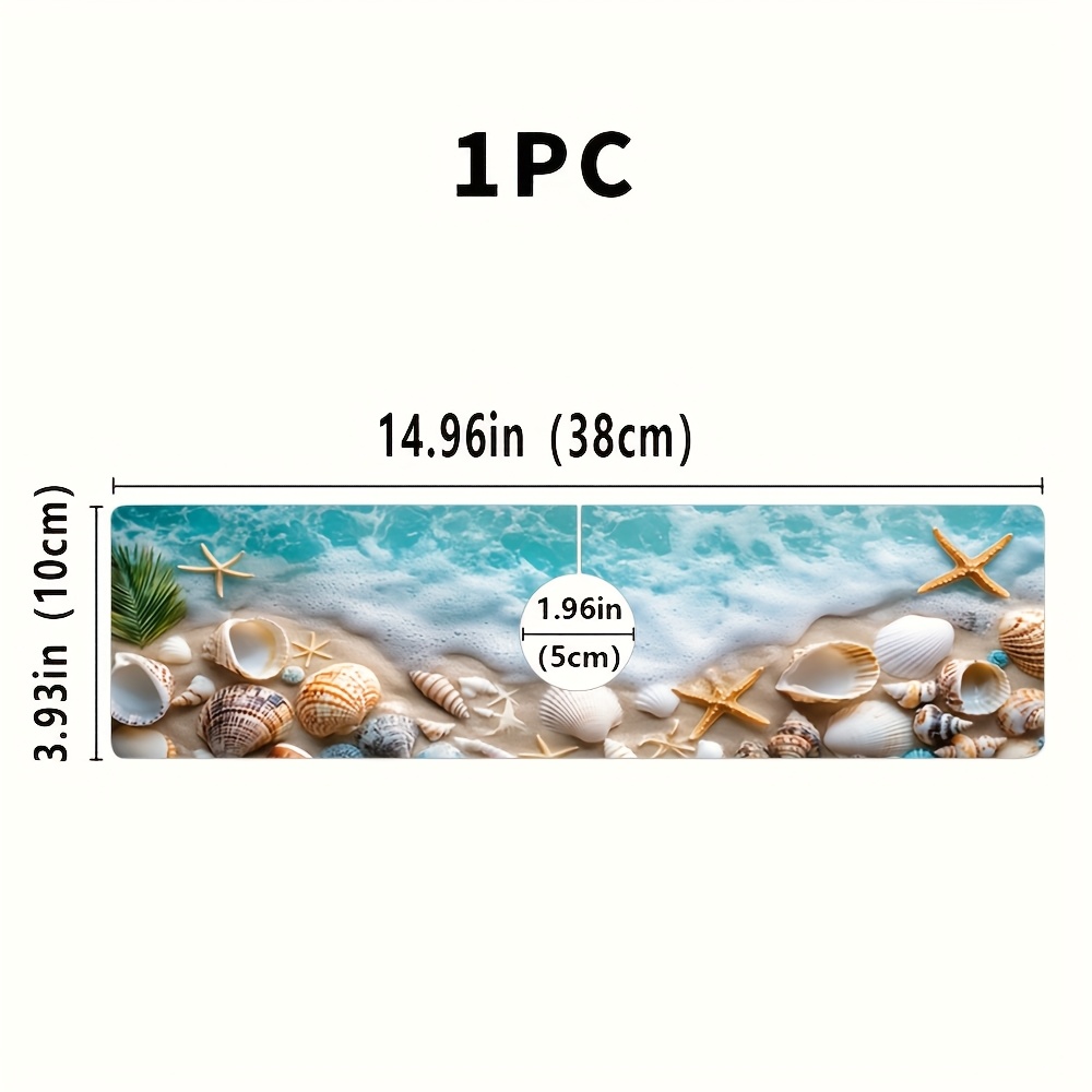 1pc Featuring Seashells And Starfish Scattered Printed Tableware Drying Mat, Kitchen And Bathroom Faucet Drain Pad Absorbent Pad, Kitchen And Dining Table Decoration, As A Gift
