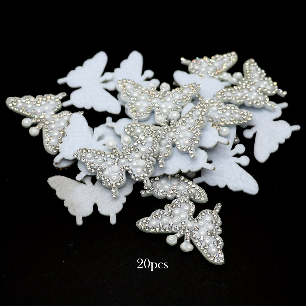 20pcs Felt Fabric Rhinestone Patches Suitable For Clothes, Bags, Shoes And Hair Clips Diy Decoration Accessories