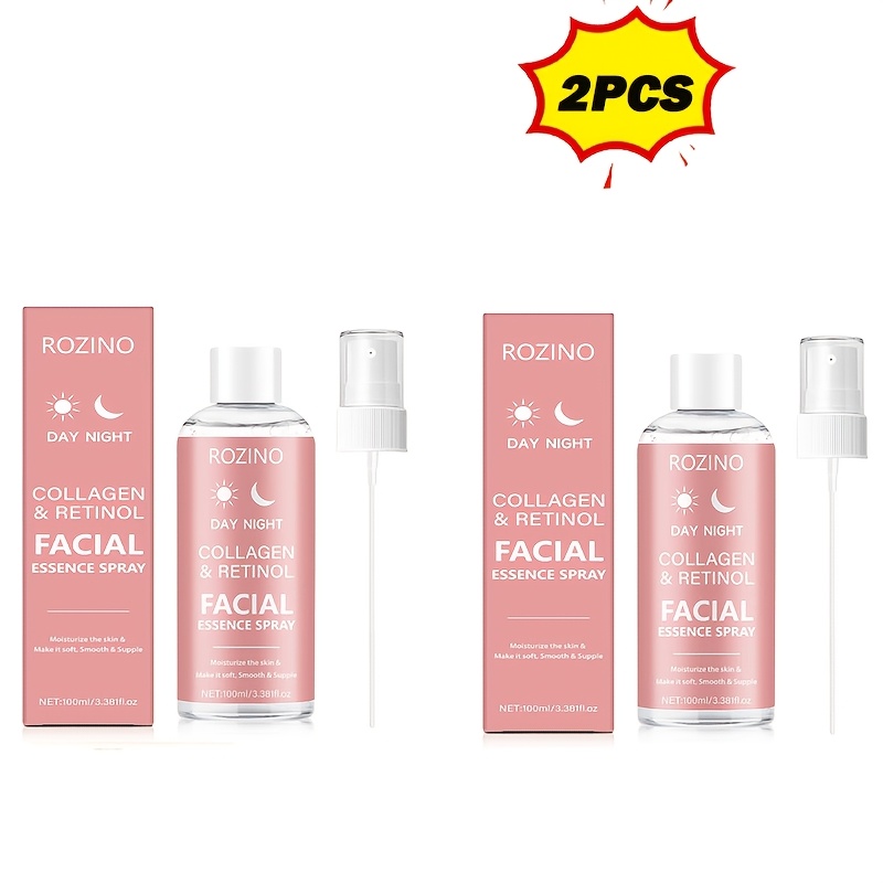 Image of [instant Hydration And Moisturizing] 2pcs Collagen Facial Spray, Containing Hyaluronic Acid, Moisturizes Dry And Rough Facial Skin, And Smoothens Skin, Suitable For Sensitive, Cracked