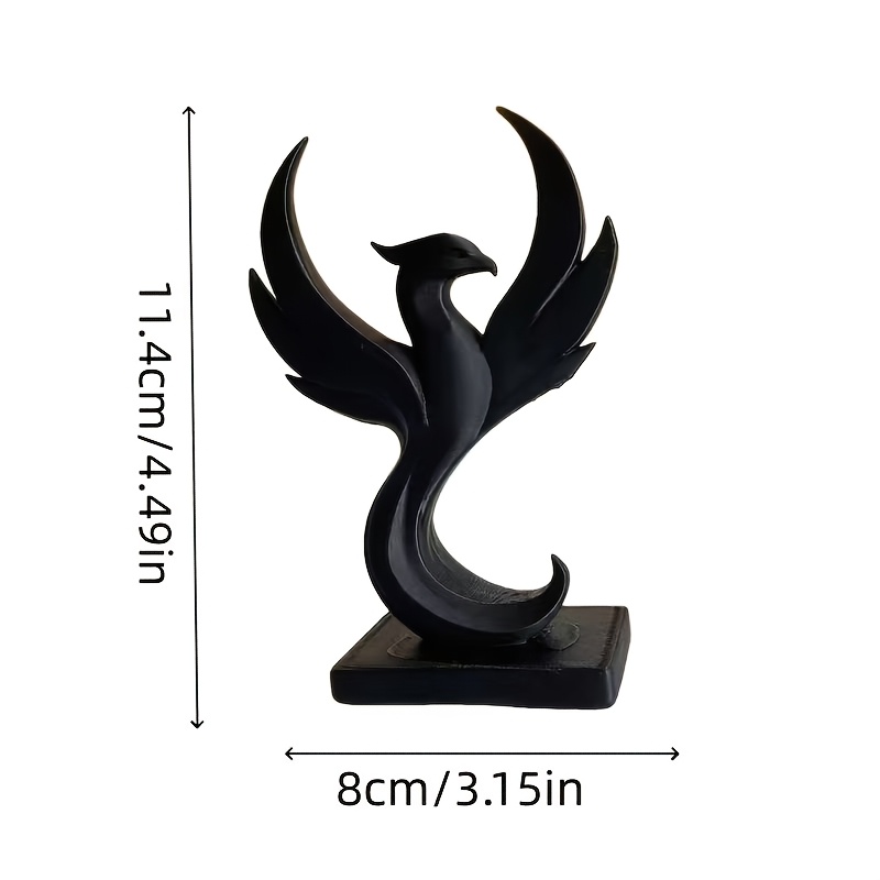 TEMU 1 pieza de estatua decorativa de fénix elegante y minimalista - Figura de plástico retro adecuada para decoración del hogar, oficina, estante de