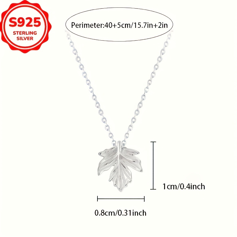 925 Hypoallergenic Minimalist Maple Leaf Pendant Necklace