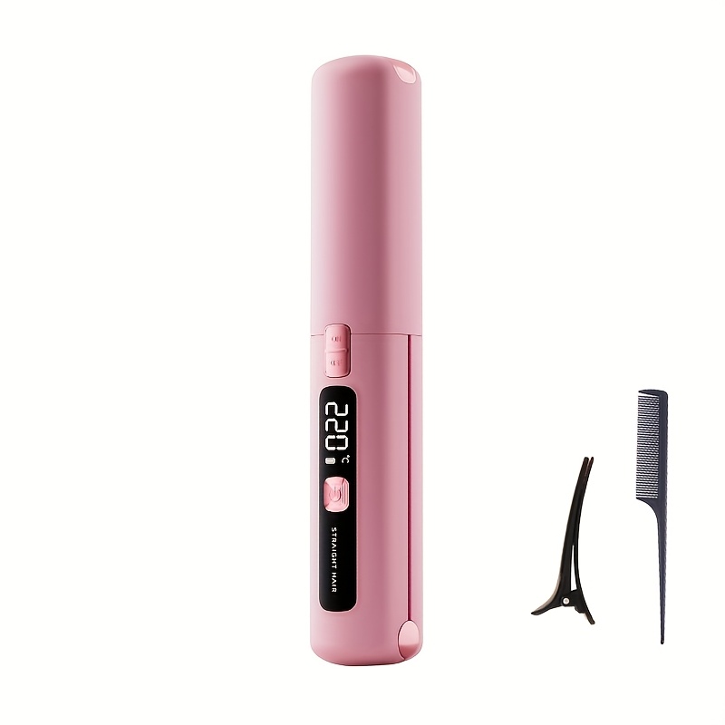 Mini Size Cordless Wireless Hair Straightener, Usb Rechargeable Portable Flat Iron Straightener