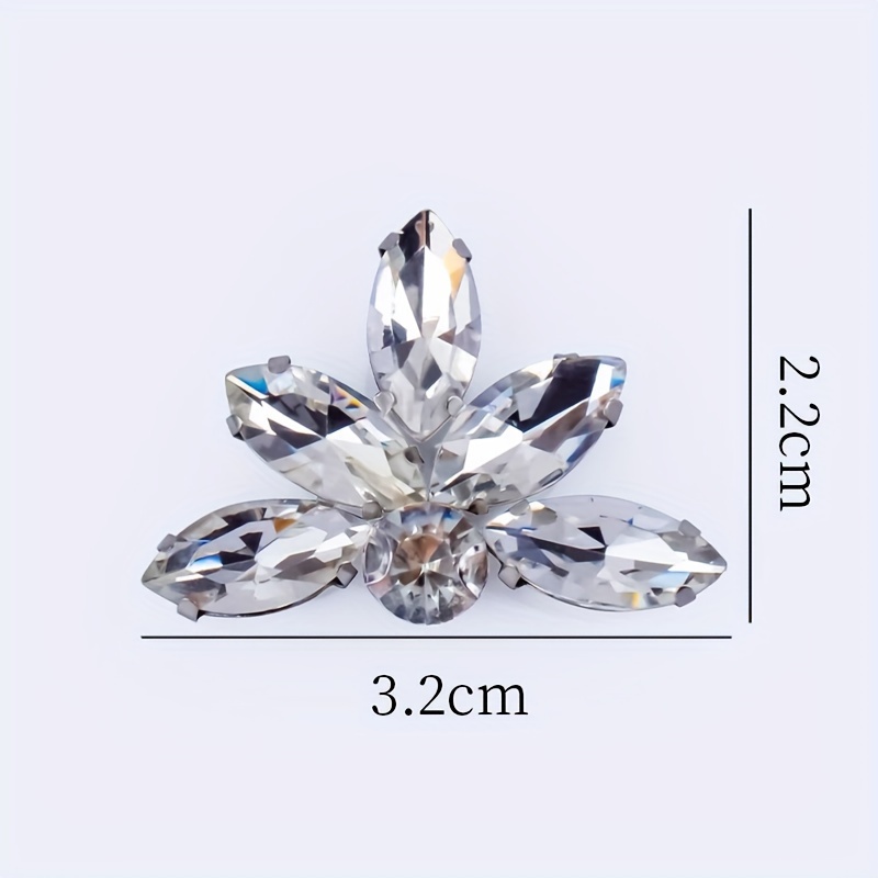 Image of 6 Styles, 1pc Per Pack, Hot Melt Self-adhesive Sparkling Rhinestones, For Clothing, Bags And Shoes