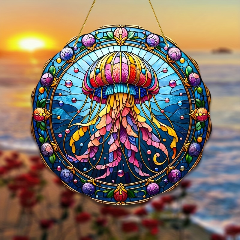 Stained Glass outlet Jelly Fish Suncatcher