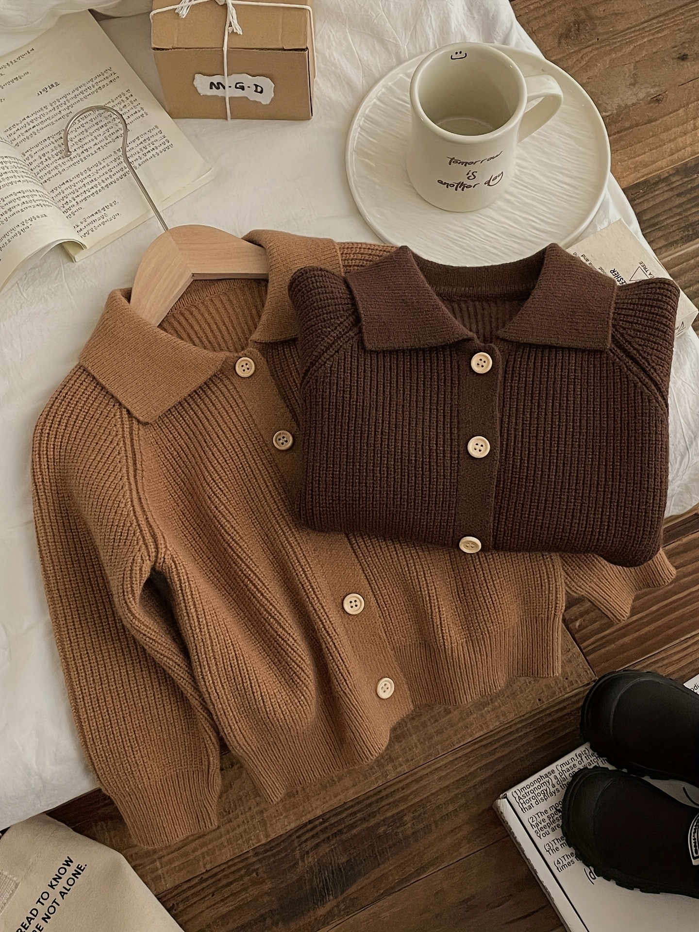 Unisex Kids' Stand-Up Collar Cardigan