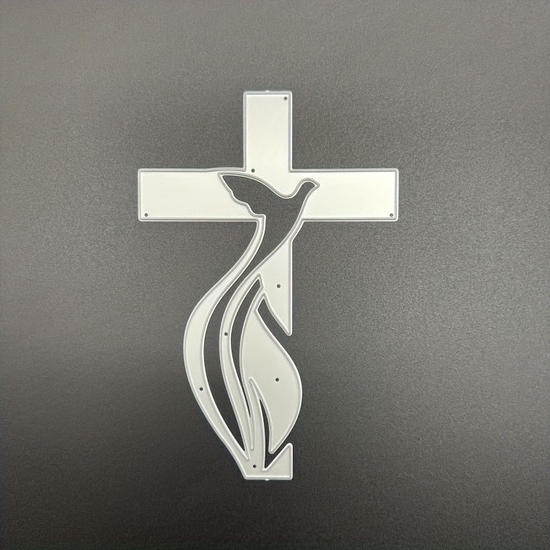 1pc Cross Gray Metal Template For Art, Albums, Journals, Greeting Cards Embossed Paper Crafts Decorative Greeting Card Template