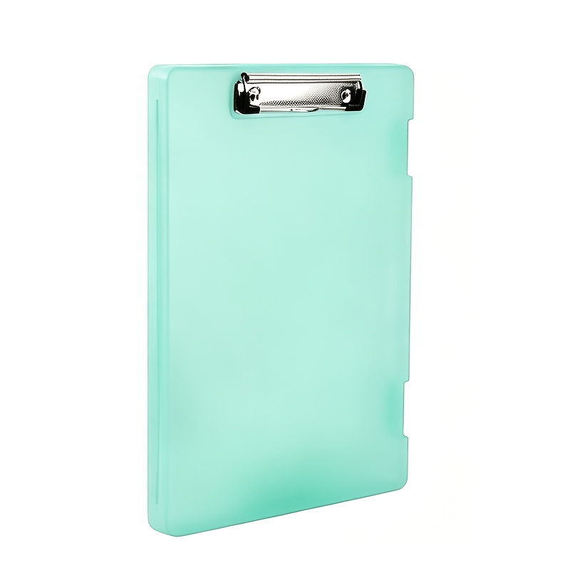 TEMU 1pc A4 Storage Box, In : Blue, Green, Purple, And Black. Made Of Pp Plastic With A Sturdy Metal Clip. Combines A Writing Board Clip And A