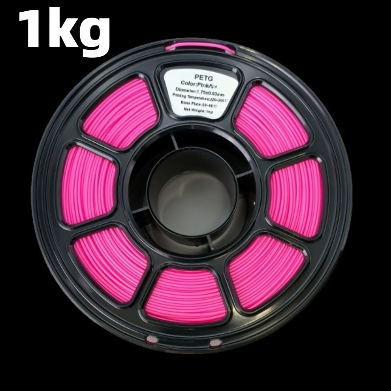 TEMU 3d Printing Filament Kit - 1kg Petg + Spools In Multiple Colors, Plug-free Printing Material, Vacuum Packed For Safe Shipping, Compatible With