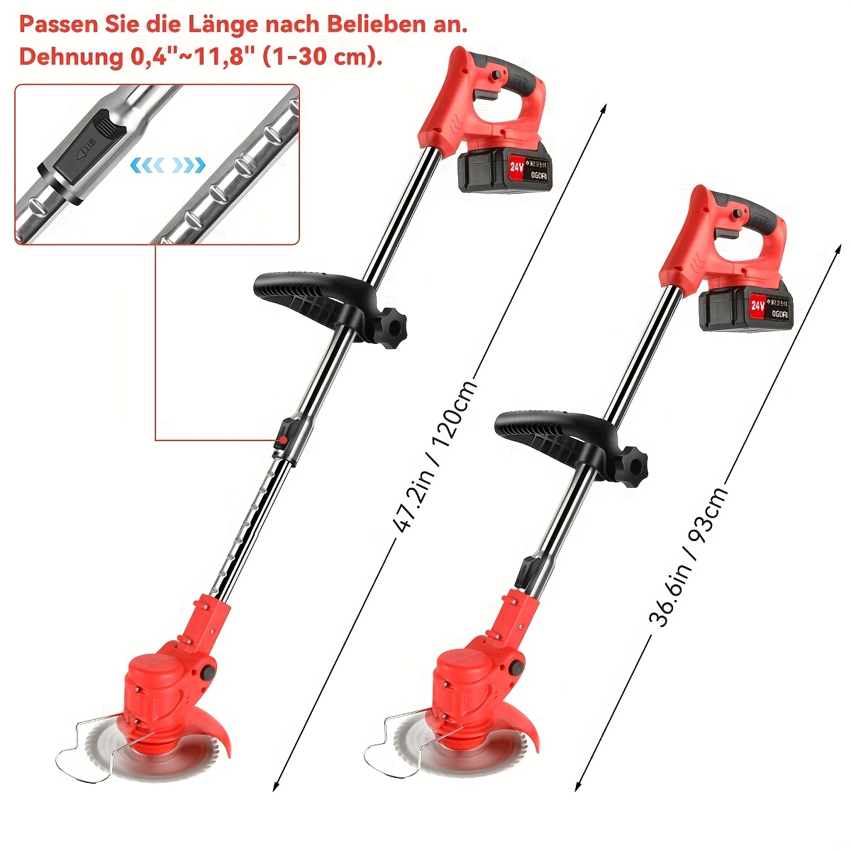Cordless Grass Trimmer with 2 Batteries - Heavy-Duty Electric Weed Cutter, Lawn Edger & Tree Trimmer - Powerful Motor, Long Reach Shaft, Lightweight Design for Professional & Home Gardening - Compatible with 18V Batteries () - Ideal for Residential/Commercial Use, Weeder Trimmers, Outdoor Maintenance Tool, Ergonomic Handle, Durable Construction, Landscaping Professionals, Garden Edging, Compact Trimmer, Sturdy Build, Landscaping