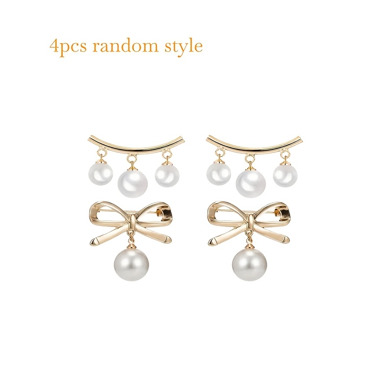 TEMU 4pcs Safety Pins, Sock Decorations, Suitable For Clothing, Belt Fastening, Suitable For Women's Clothes, Hats, Shoes, Scarves