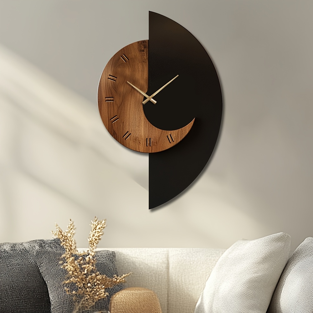 Artistic Silent Wall Clock in Decorative Wood