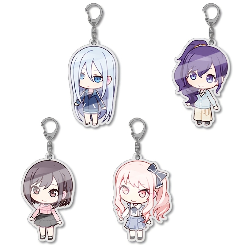 

4pcs Keychain Set - Characters Keyring - Bag Pendant, For , For Graduation And