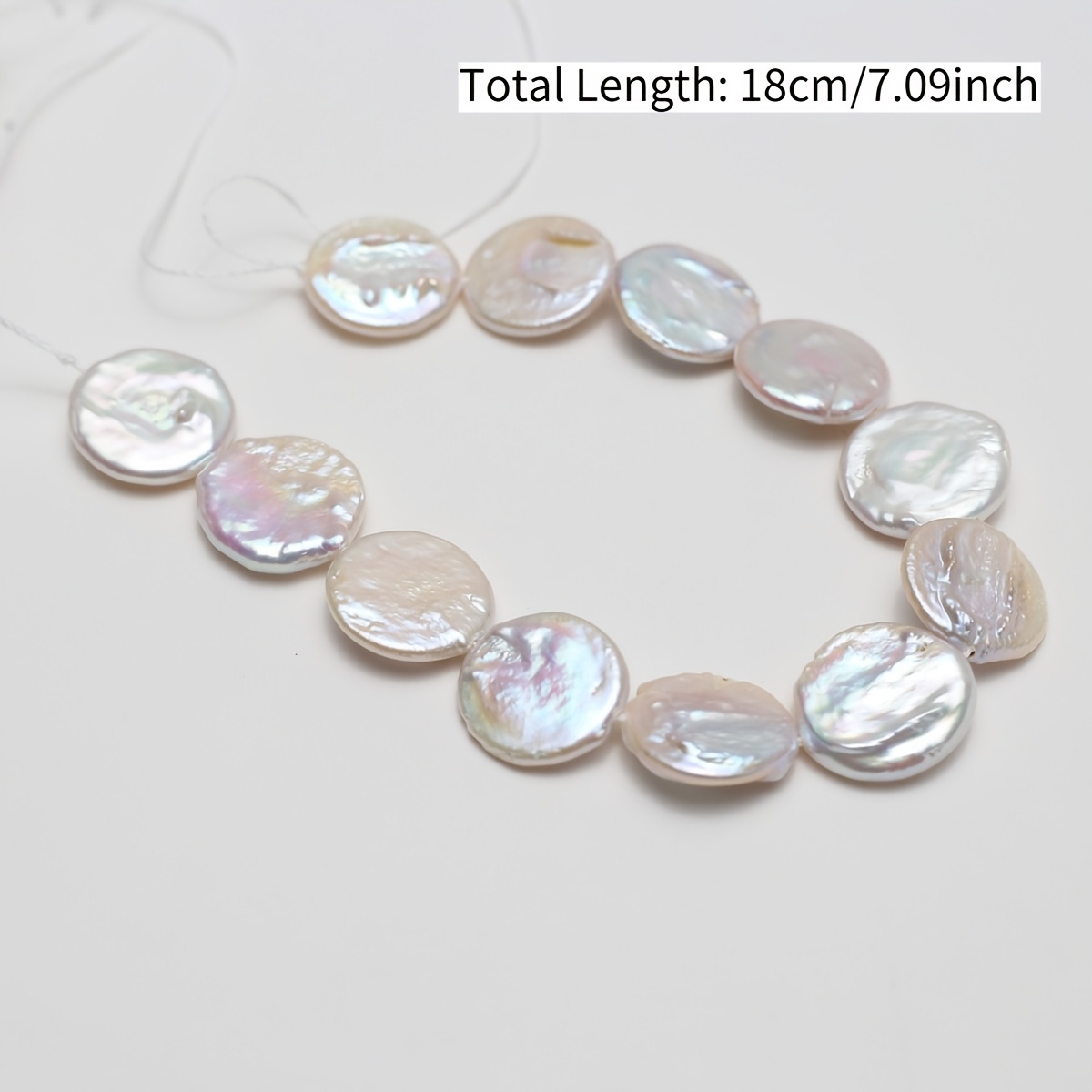 Natural Freshwater Freshwater Pearls Baroque White Button Round Disc 15*15mm Beads 18cm Design Bracelet And Necklace Making Accessories