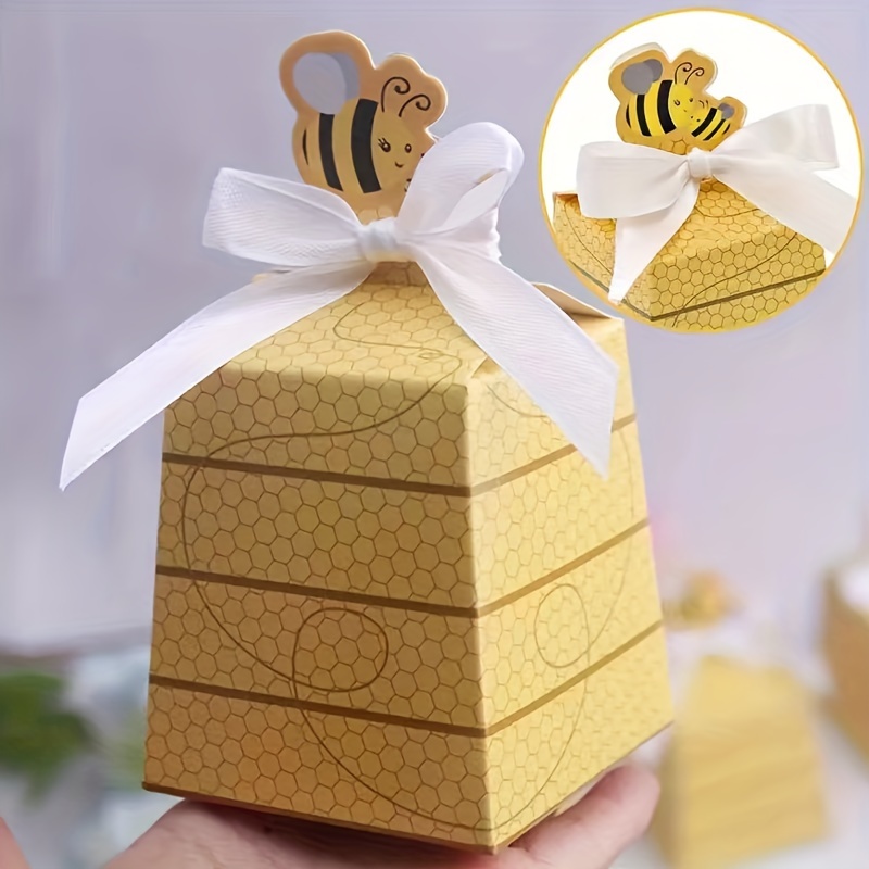 10pcs Small Bee European Packaging Box Suitable For Party Gifts Decoration Box