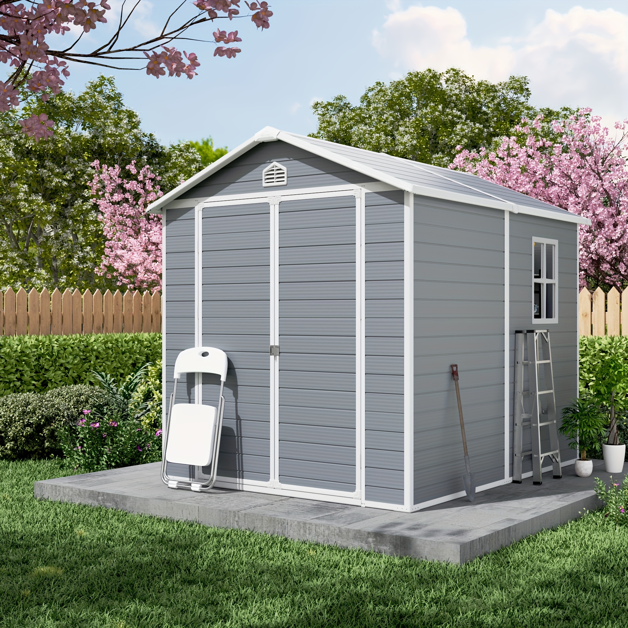 Plastic Outdoor Storage Shed Perfect Store Patio Furniture Temu