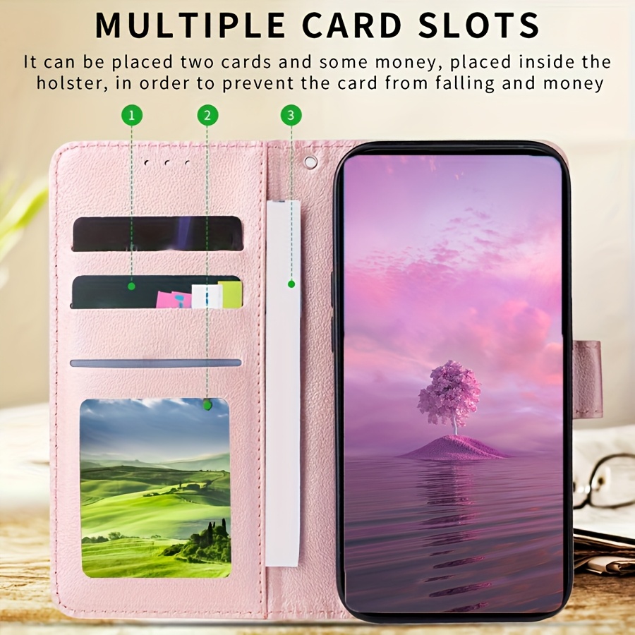Husă Telefon - Portofel cu Slot Card, Funcție Magnetică Flip, Husă din Piele Ecologică pentru Samsung Galaxy S23 Ultra S22 Plus S21 S20 FE A13 A14 A33 A34 A51 A52 A53 A54 A71 cu Șnur de Mână, Husă Anti-cădere