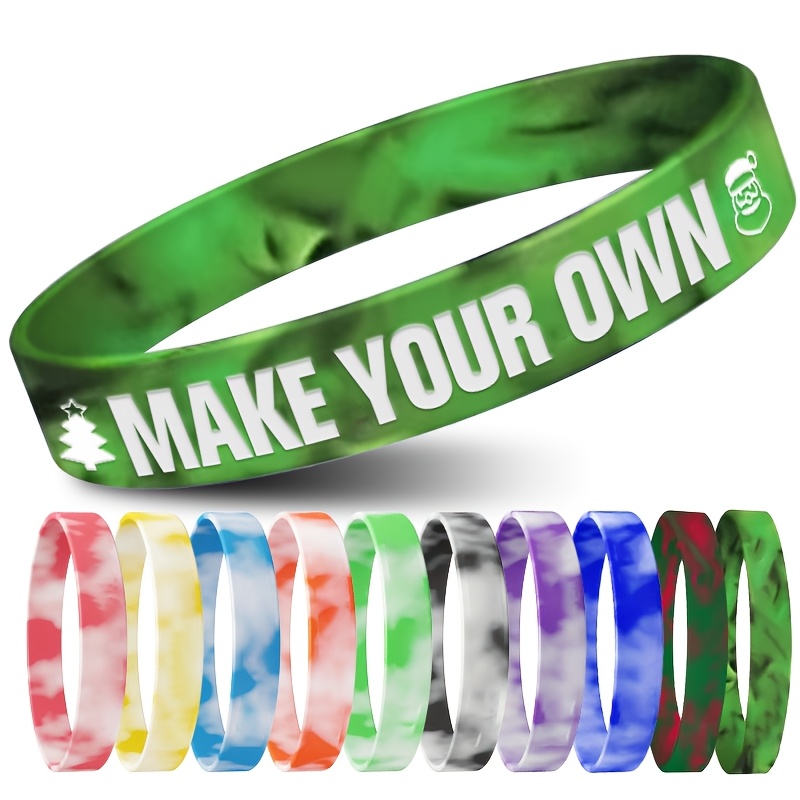 305pcs Custom Silicone Wristbands with Christmas Designs, Unisex Gift